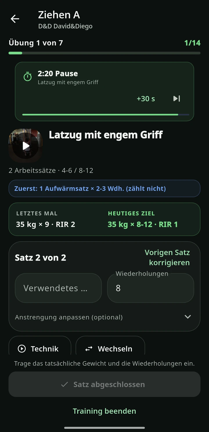 Simbiosis Training — Pause und weiter