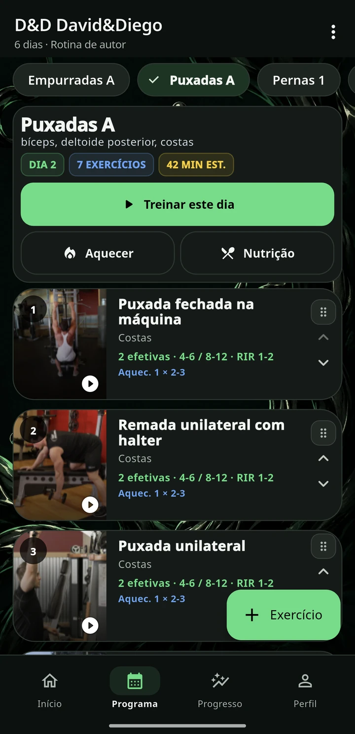 Simbiosis Training — Revê o dia e os exercícios