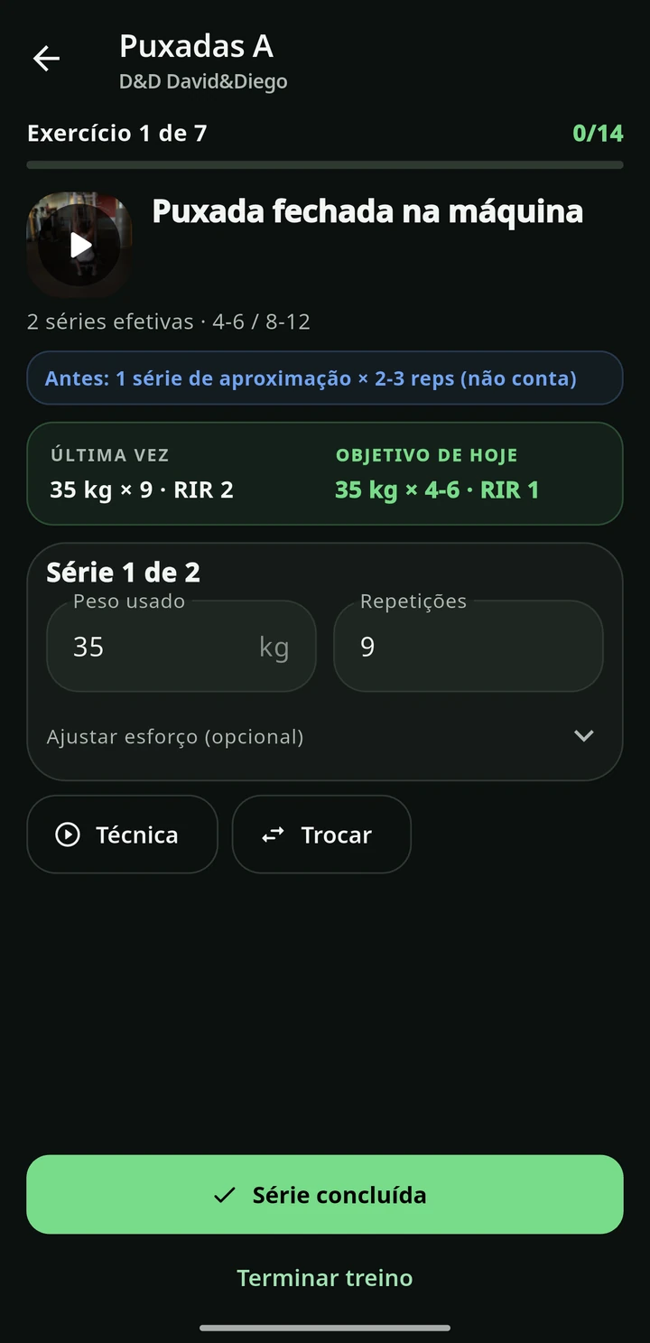 Simbiosis Training — Regista a série