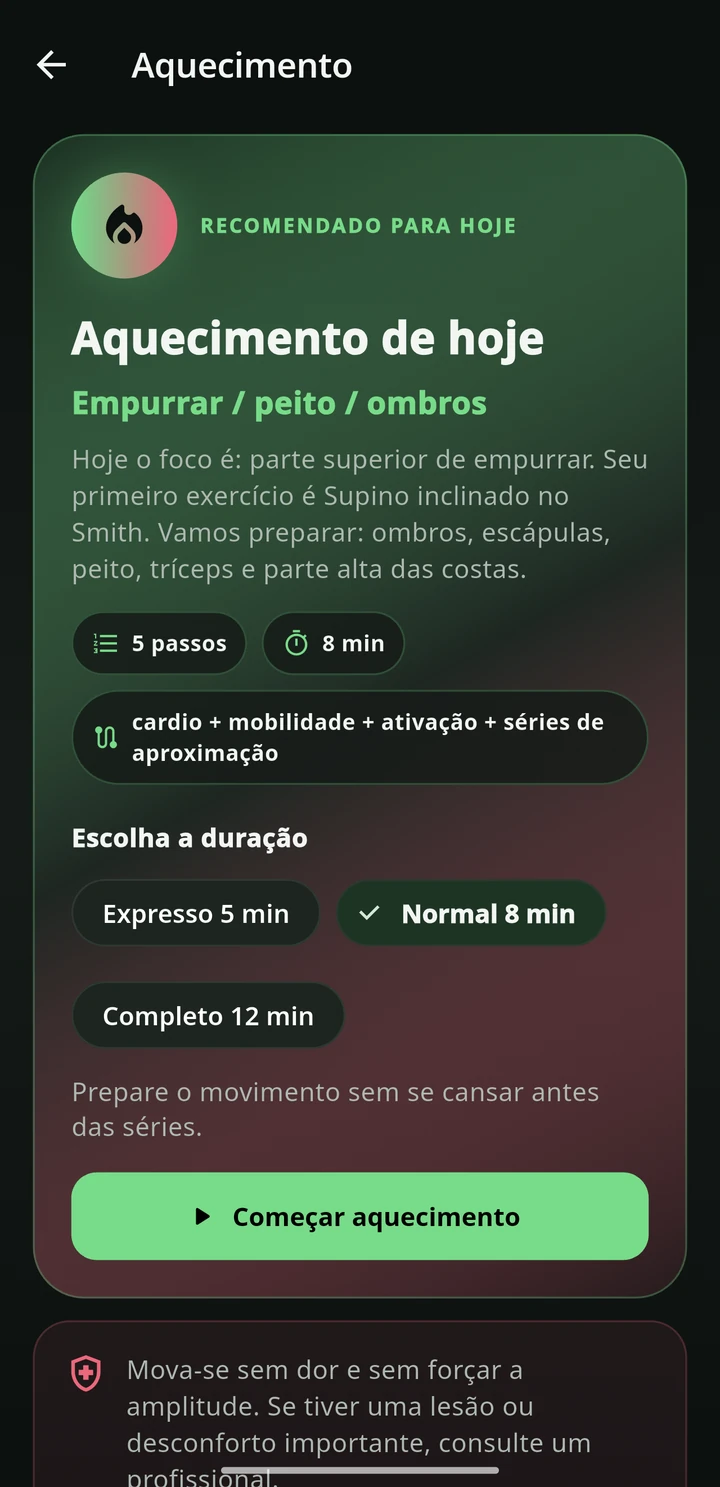 Simbiosis Training — Prepara o corpo para a sessão